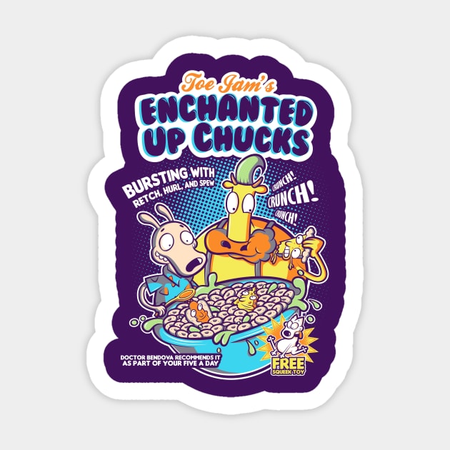 Enchanted Up Chucks Sticker by hoborobo